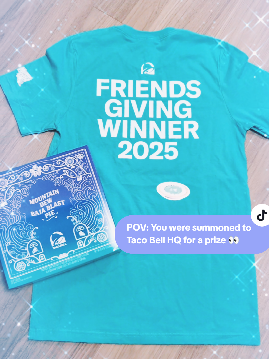 Thank you @tacobell 🩷 @Necromalleus and I can't wait to try this pie 😈🥧 And I love the shirt! #tacobell #bajablast #bajablastpie #mountaindewbajablast #winner 