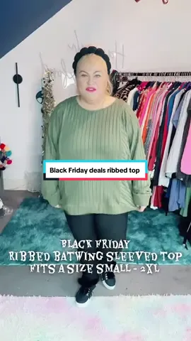 Black Friday deals Ribbed top fits size small -2XL #fyp #tiktokmademebuyit #blackfriday #ribbedtop #batwingsleeve 