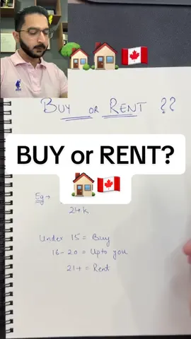 [Save] People always ask “should I buy or rent a house?”  So here’s a simple formula that helps you decide. Take the house price and divide it by your yearly rent. >If it’s under 15, buying makes sense. >Between 16–20, it’s your call. >Over 21, renting wins. What’s your number? 👇 #canadianrealestate #financialtips #moneymadeeasy
