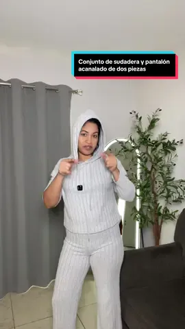 Conjunto de sudadera y pantalón acanalado de dos piezas#paratiiiiiiiiiiiiiiiiiiiiiiiiiiiiiiiiii #conjunto #mujer 