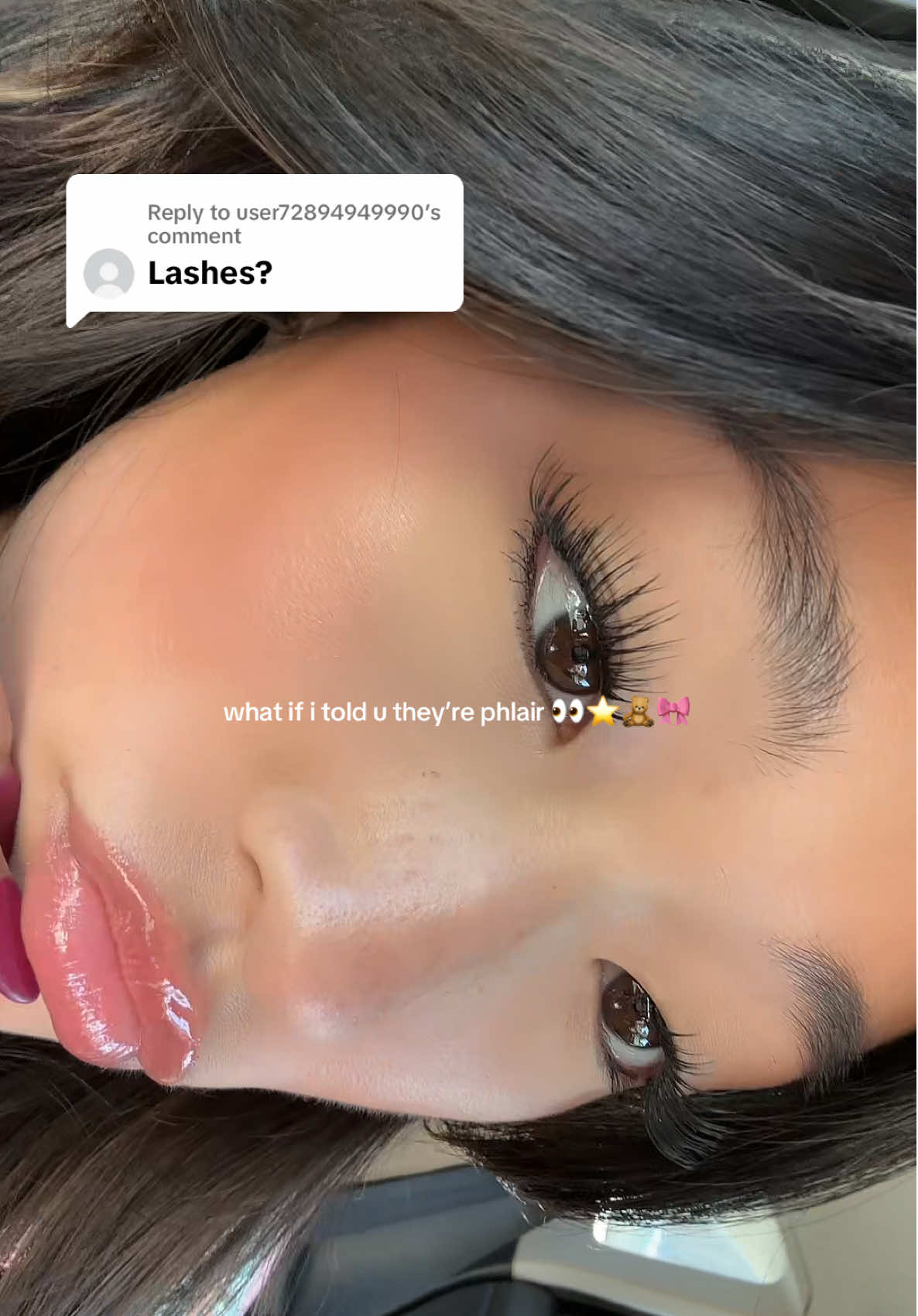 Replying to @user72894949990 i only wear my baby @PHLAIR !!! wearing style dallyn and taylor mixed rn #lashclusters #athomelashextensions 