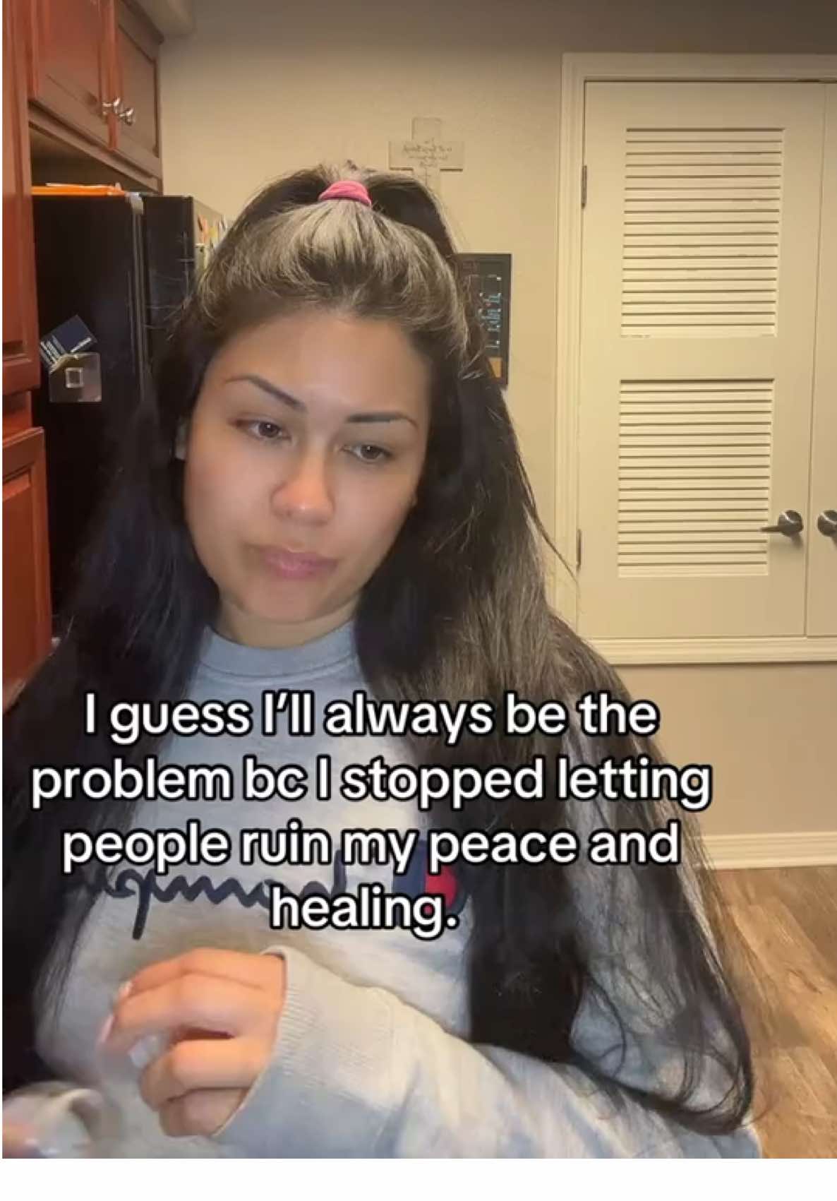 Losing my sister has changed me so much. Nothing bothers me anymore. I’m learning to give it all to the man up above. #4u #heal #peace 