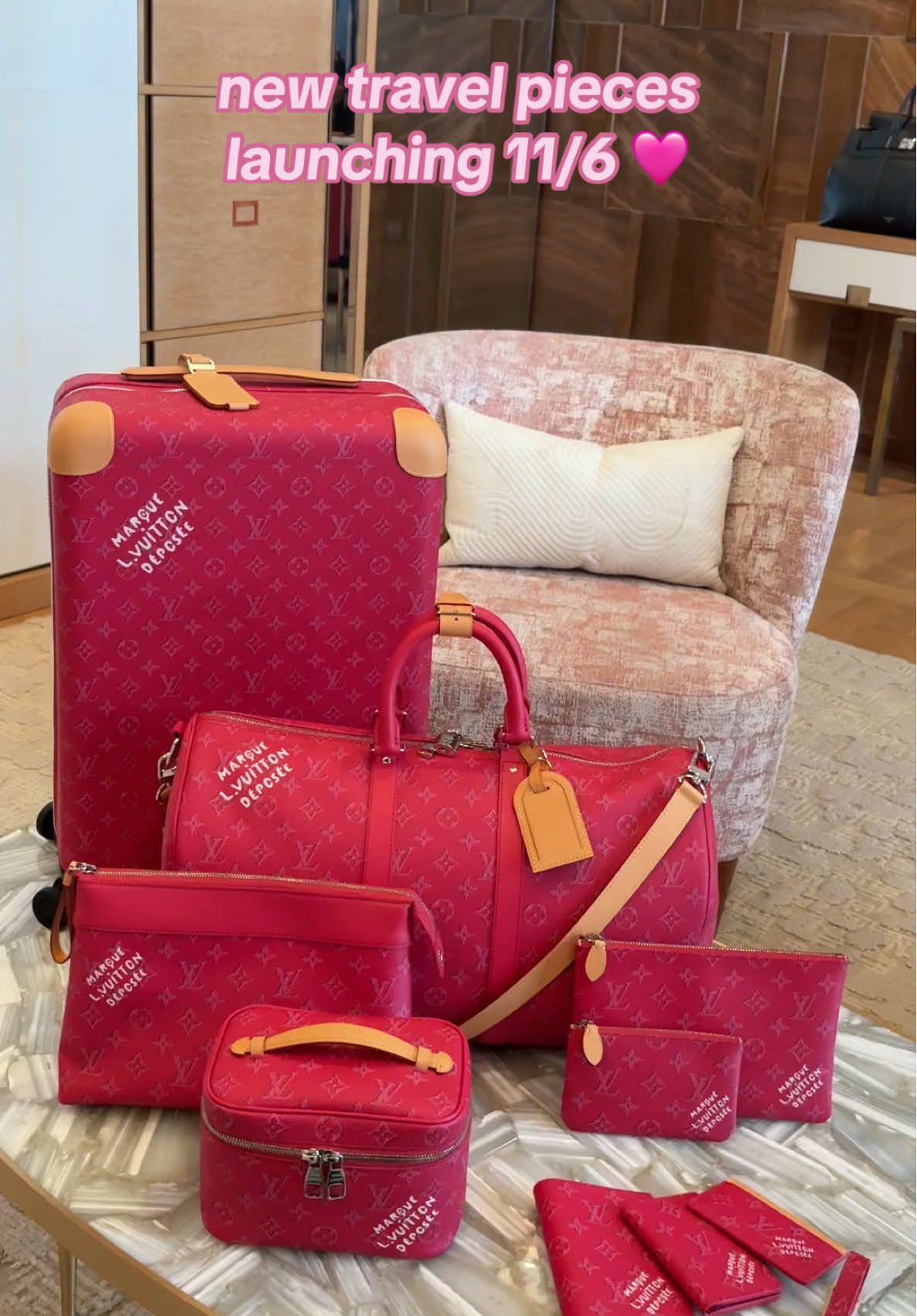 PINK 🩷 launching tomorrow 11/6 #louisvuitton #lv #newcollection #luxuryretail #traveltok 
