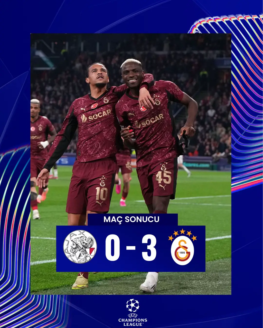 MAÇ SONUCU | Ajax 0-3 Galatasaray #şampiyonlarligi #ucl 