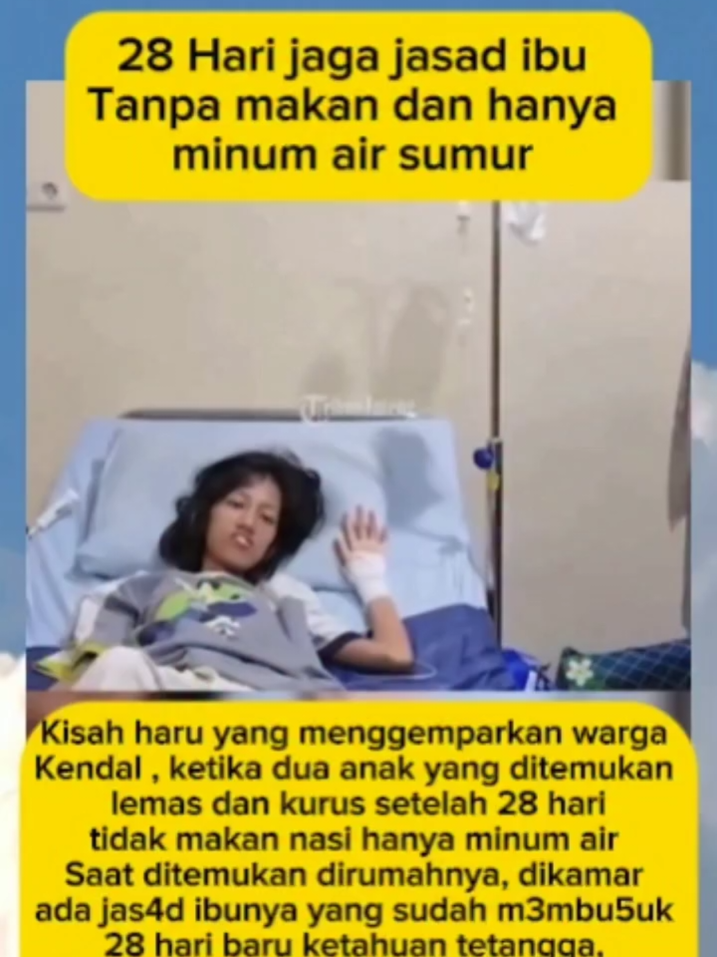 28 hari tanpa makan sambil menunggu jasad ibu yang sudah meninggal dunia. hanya minum susu saja.  #kisahkehidupan #kendal #viral #trending #fyp 