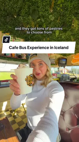 This cafe is on a bus! 🚌 This is the American school bus cafe in Iceland! & it actually use to be a working bus!! Save this for your next roadtrip in Iceland! 🇮🇸  #busexperience #iceland #icelandadventure #cafe #thingstodoiniceland 