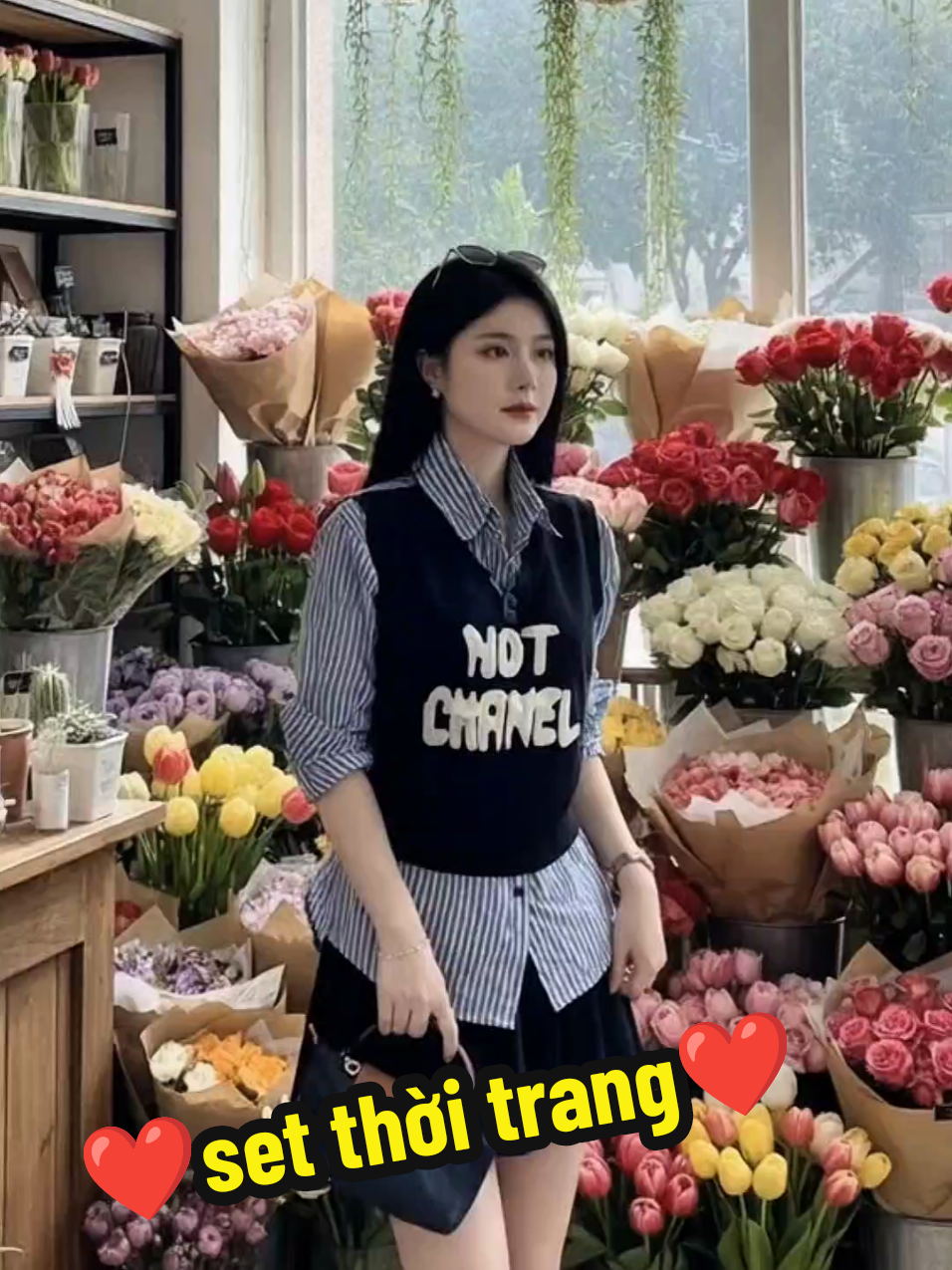 SET ÁO SƠ MI KẺ LIỀN YẾM MÌ BUỘC DÂY LƯNG MIX CHÂN VÁY XẾP LY #fyp #LookOfTheDay #EverydayOutfit #hottrend2025 #FashionistaStyle 