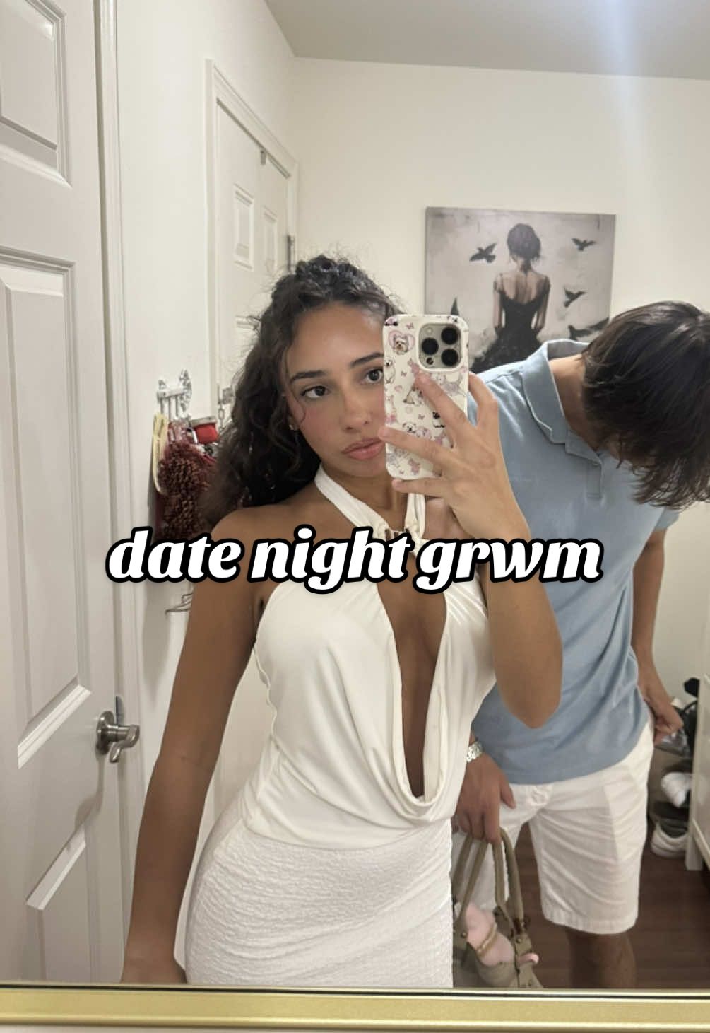 i made this at the end of the summer so let’s pretend it’s warm out ☺️. i love getting dressed up for dinner 🍽️ #grwm #getdressedwithme #datenightgrwm 