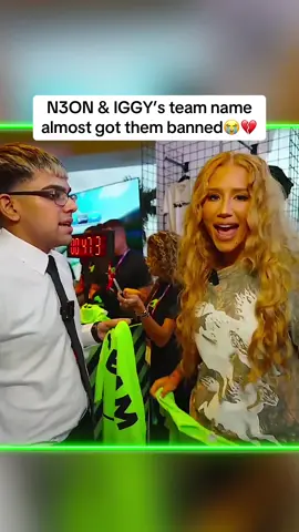 N3ON & IGGY’s team name almost got them banned😭💔 #N3On #n3onclips #iggy #iggyazalea #fyp 