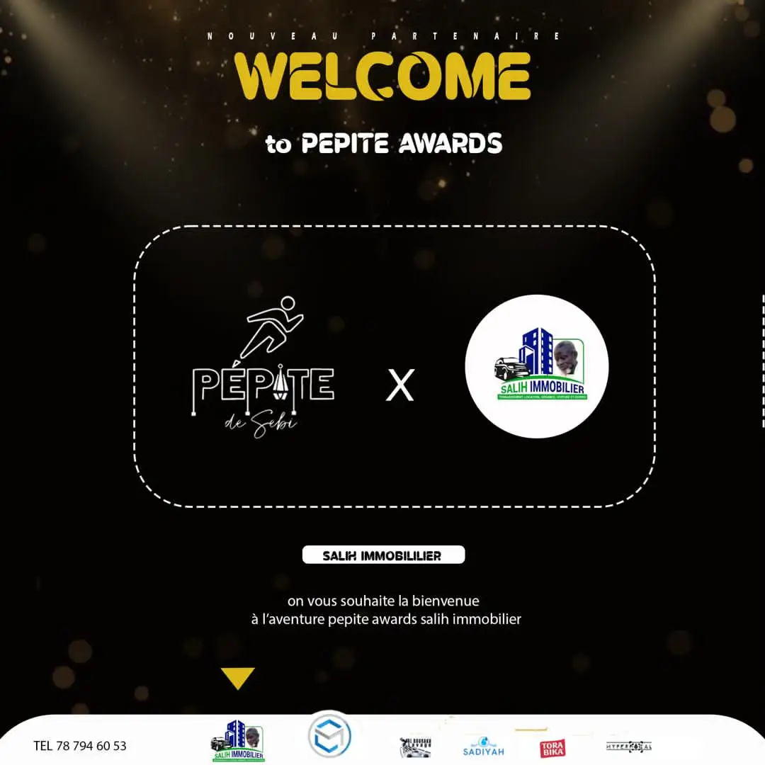 Nous avons le plaisir d’annoncer l’arrivée de **Salih Immobilier** parmi les partenaires officiels des Pépite Awards ! Cette collaboration marque une étape importante dans notre aventure, et nous sommes ravis de compter sur le soutien d’un acteur engagé au service de la communauté. Bienvenue à Salih Immobilier dans la famille Pépite de Sébi ! Ensemble, poursuivons notre mission de valoriser les talents et d’accompagner le développement local. Merci pour votre confiance, et rendez-vous le 15 novembre pour célébrer l’excellence du football lors des Pépite Awards ! #PépiteAwards #Partenaire #Football #Immobilier #Sébi   .