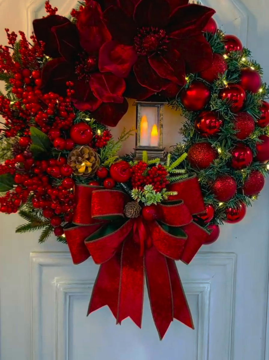 Guirlanda Natalina de luxo na Shopee! 🎅 A decoração de Natal que sua porta merece.  🛒 Comente EU QUERO que te envio o link ⛄️✨️❤️ #fyp #garotasapoiamgarotas💝🎀✨️ #foryou  #natal #vaiprofycaramba 