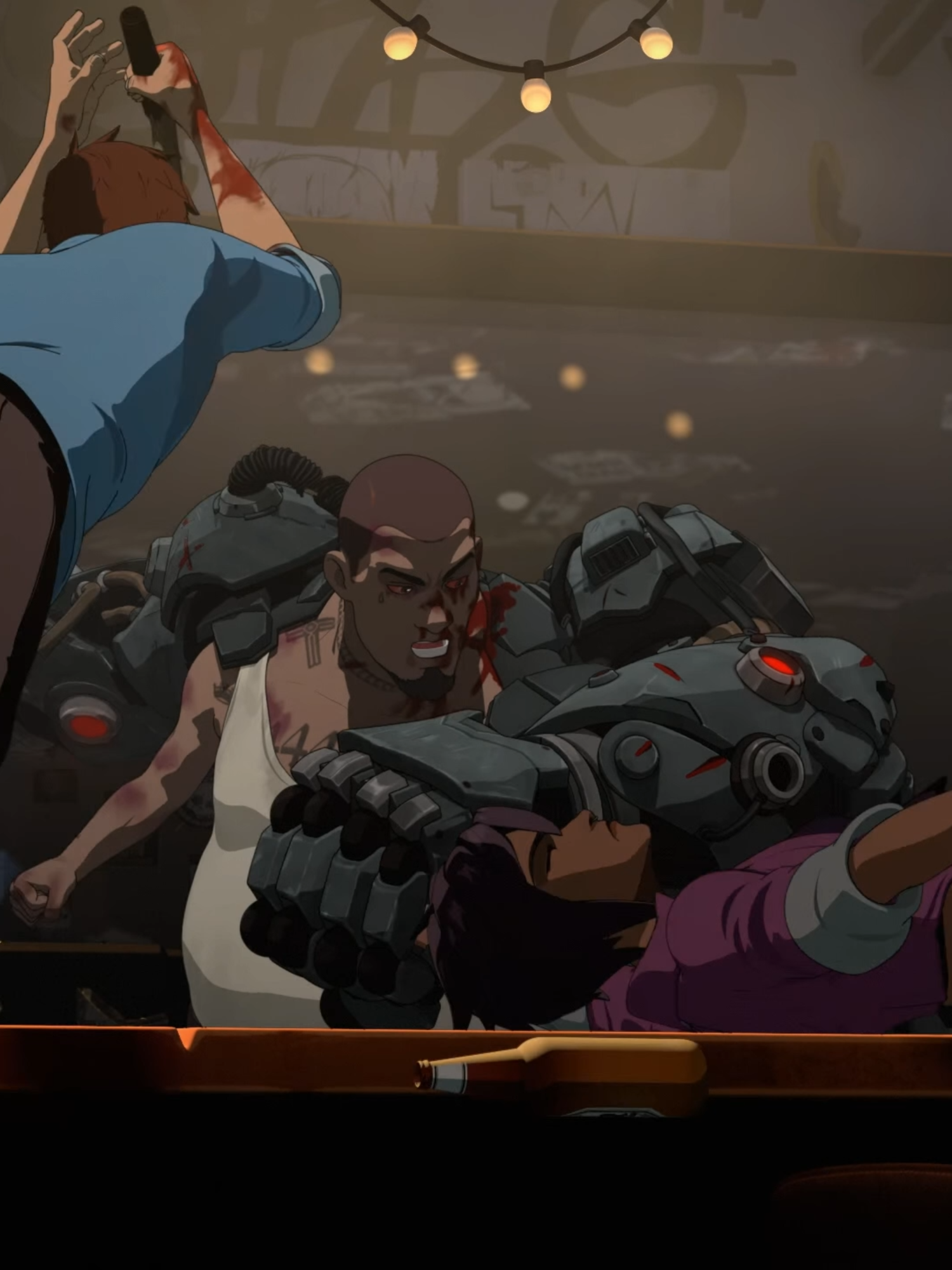 Spoilers Z team bar fight. #dispatch #mechaman