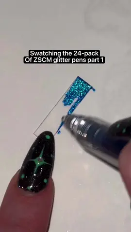 Part 1 swatching half of the 24 set glitter pens by ZSCM #glitterpens #satisfying #aesthetic #stationery #coloring 
