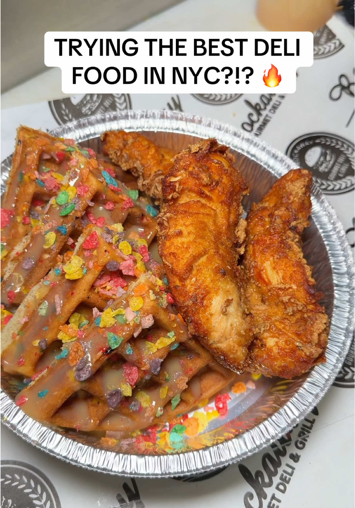 Trying the best deli food in NYC 🔥  #fyp #brooklyn #deli #chicken #food 