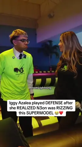 Iggy Azalea played DEFENSE after she REALIZED N3on was RIZZING this SUPERMODEL 😭❤️ #n3on #iggyazalea @Iggy Azalea 
