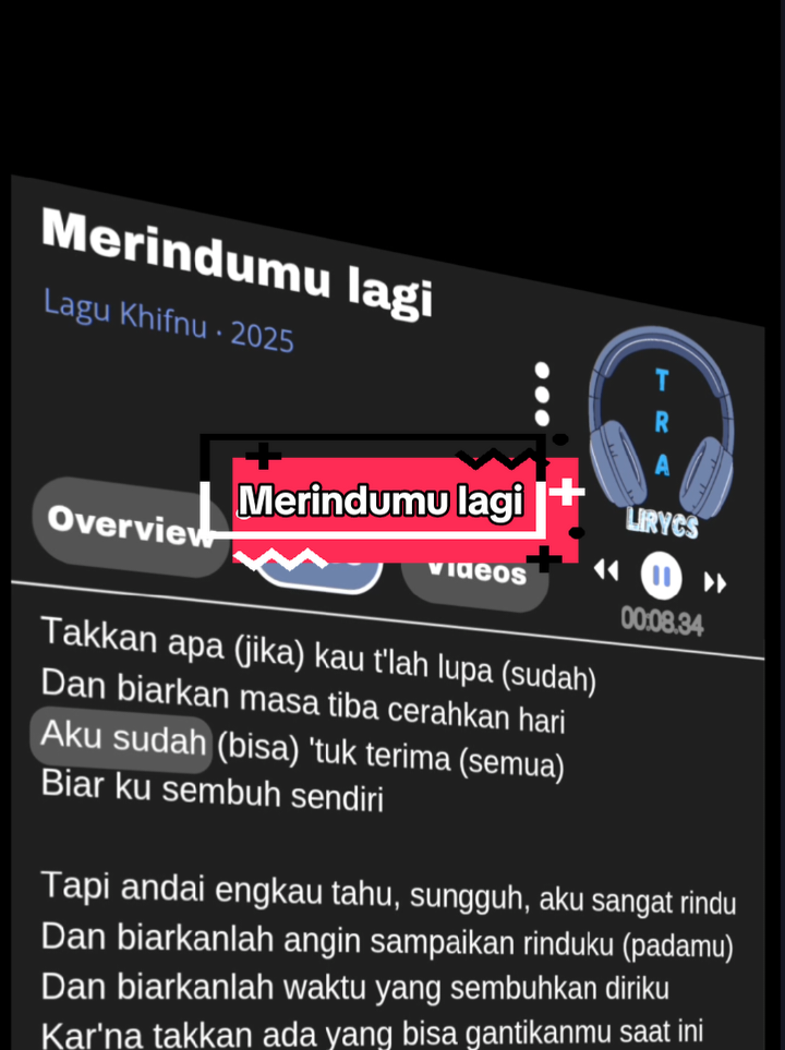 Merindumu lagi🎧🎶🥀 #lyrics #fypシ゚ #tra_lyrics #lyrics_songs #fyp 🎧🥀