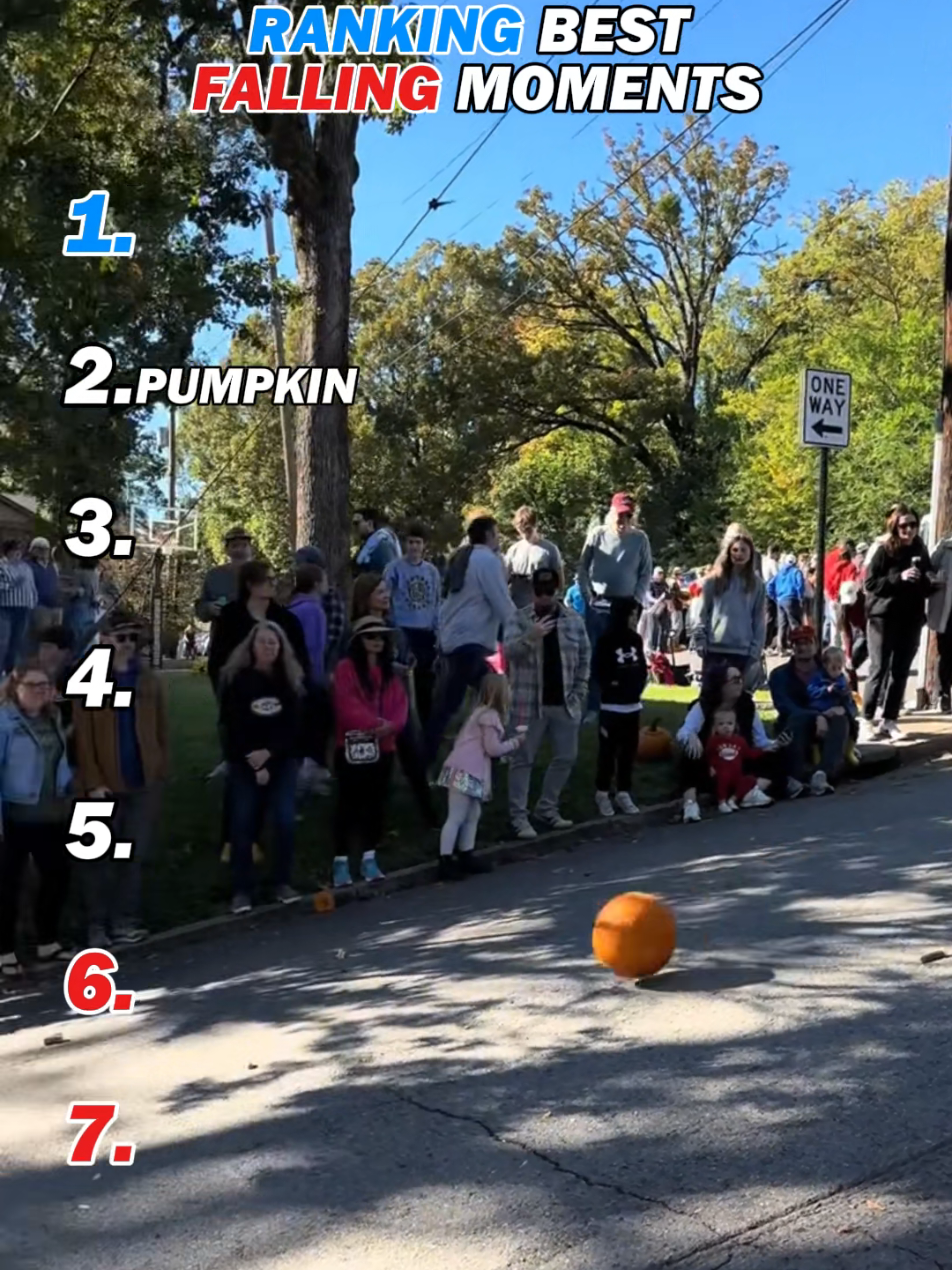 pumpkin rolling down a hill #hillcrestpumpkinroll #faills #funnyvideos #viraltiktok  #falling