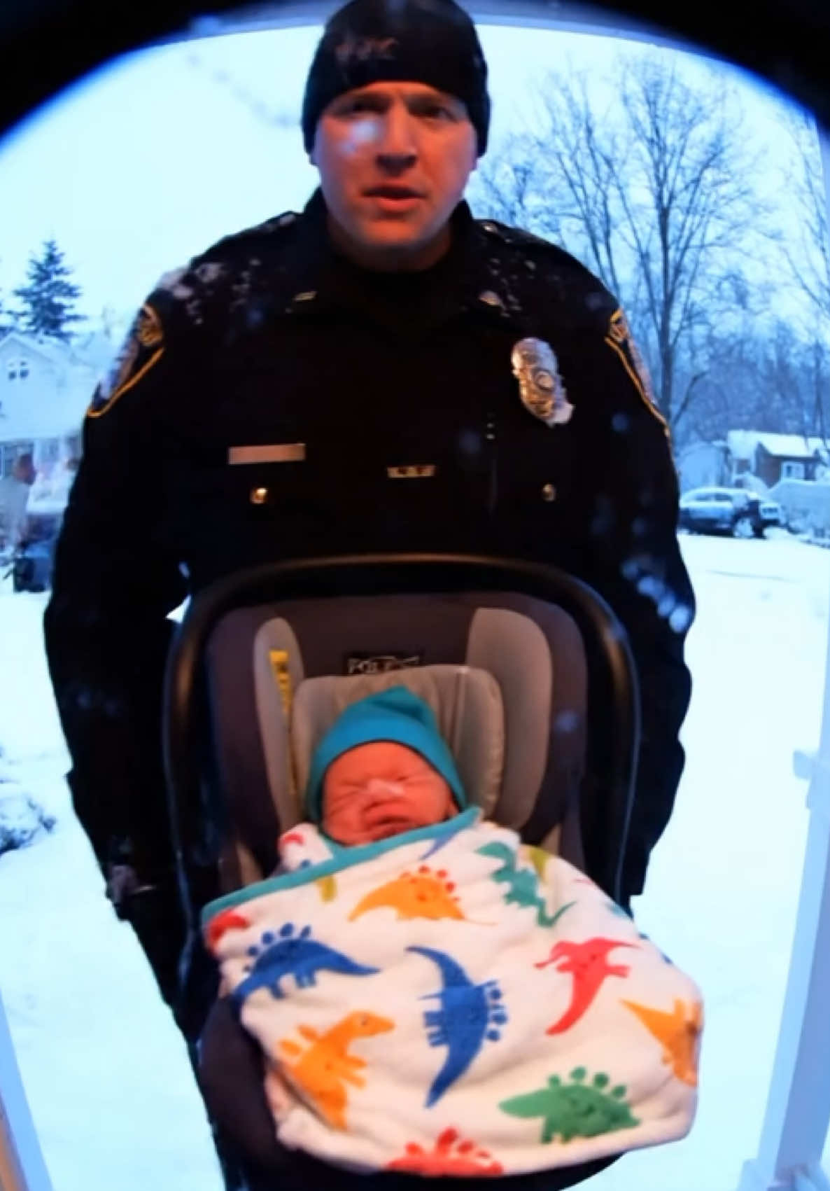 Baby left outside calls the cops, then Grandma! 👶👮‍♂️👵#cutebaby #grandma #funnyvideos #fypシ 