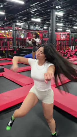 Rented out the whole trampoline park just for us !!