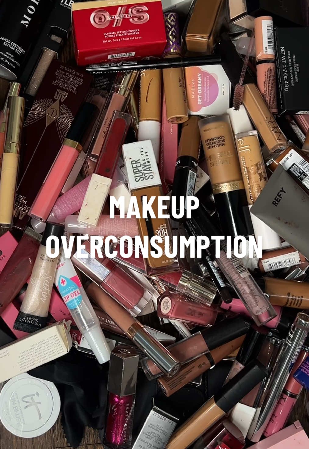 mind you the pr products aren’t included… I’m officially on a makeup no-buy #fyp #makeup #makeupcollection #makeupdeclutter #overconsumption 