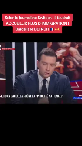 Bravo Bardella 🇨🇵 l’immigration n’est plus une chance pour la France aujourd'hui 👍 #fyp #france #jordanbardella #bfmtv 