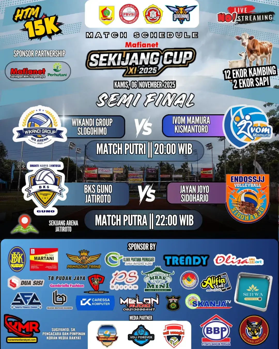 Semifinal ke 2 6 nov 2025 Mafia net sekijang cup 2025 #volleyball #volleywonogiri #fyp #livehighlights 