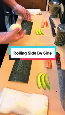 How to make California roll. I’m trying to do some 1 on 1 videos what do you think? #sushi #usa #howto #pov #fyp 