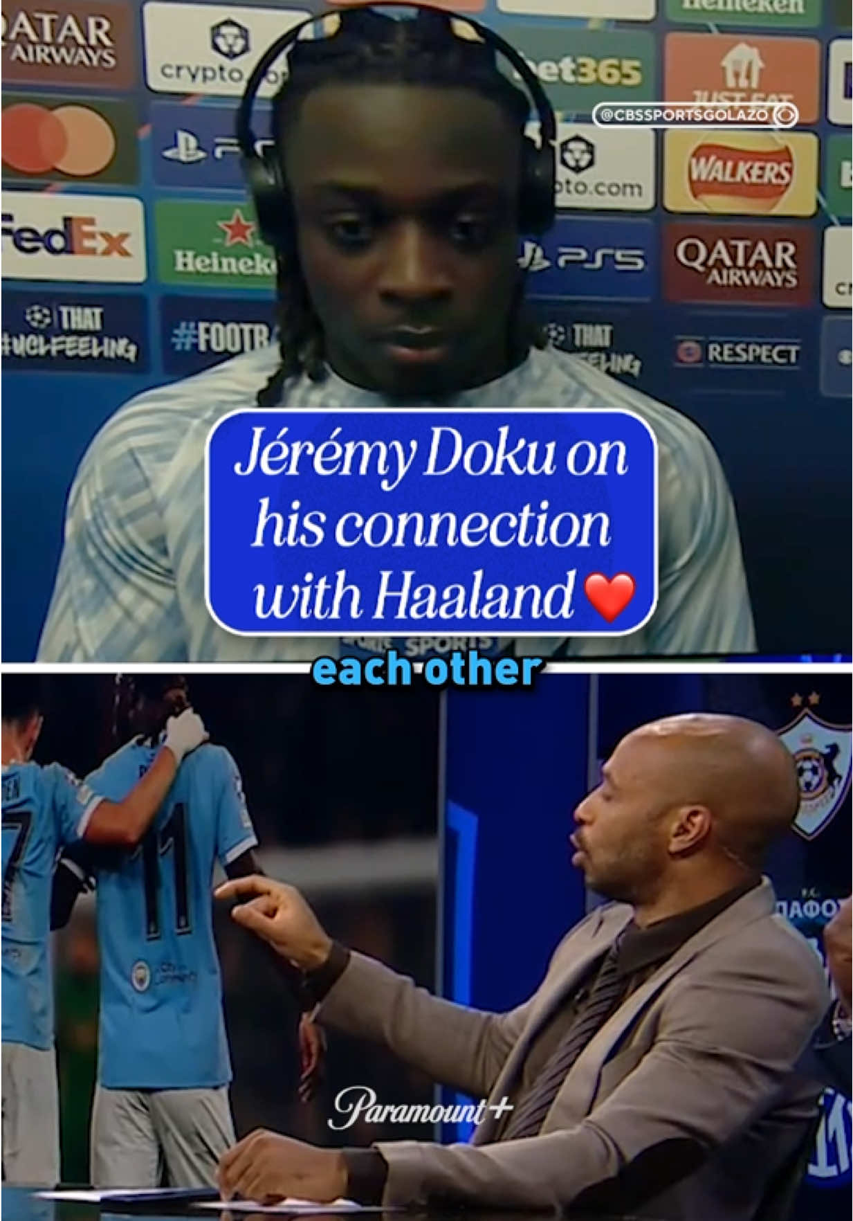 Thierry Henry and Jérémy Doku discuss how the Belgian builds chemistry with Erling Haaland 🤝 #UCLToday #ucl #championsleague #mancity #manchestercity 