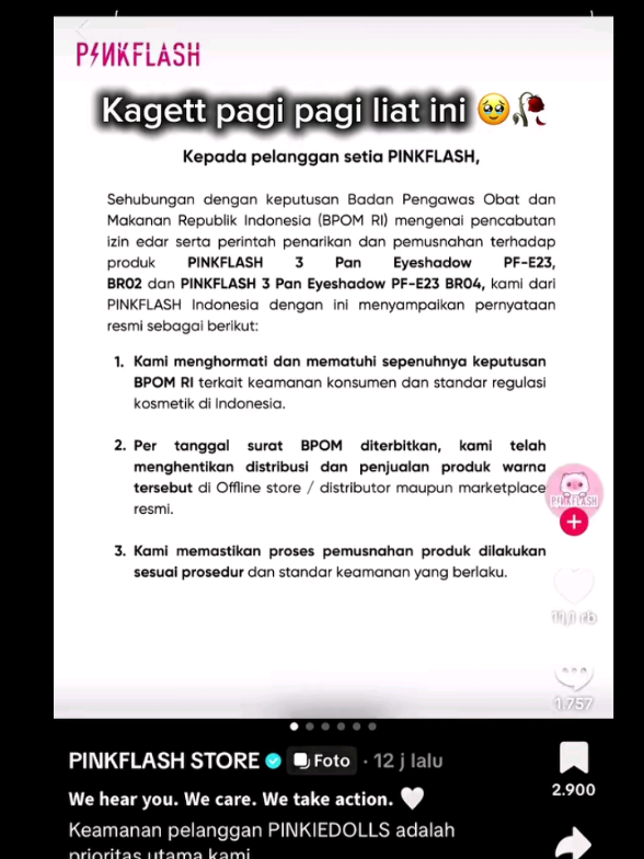 korban juga😭pantesan setiap pake mascara dan eyeshadow nya selalu gatal dan bengkak kaya gini sampe bulak balik rs ke poli mata 😭@pinkflash.beauty #pinkflashbeauty #pinkflashmascara #pinkflasheyeshadow #pinkflashviral #fyppppppppppppppppppppppp 