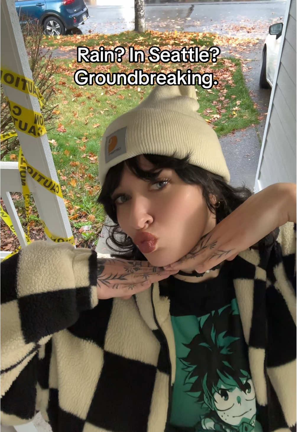 K but why is it raining so hard tho 🥲 #seattlemusic #rockmusic #altrock #altgirl #altoutfits 