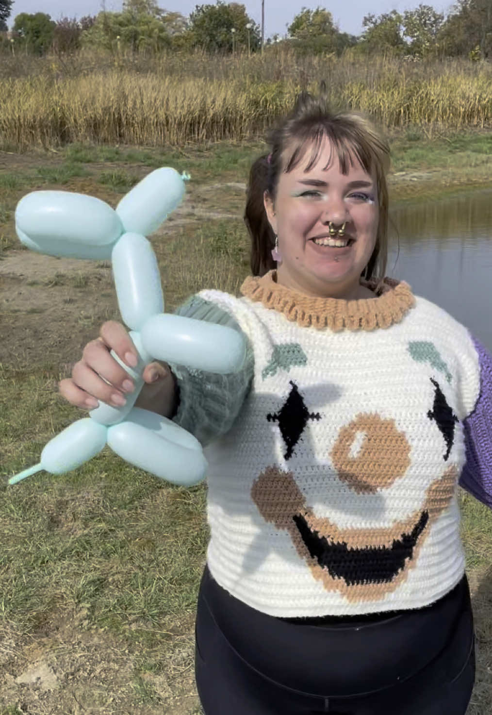 Never reject a gift from a clown Clown College Sweater pattern by Aidan Wells #crochet #clown 