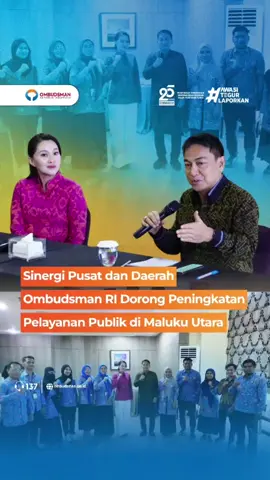 Anggota Ombudsman RI Hery Susanto bertemu dengan Gubernur Maluku Utara, Sherly Tjoanda Laos, di Ternate (4/11/2025). Pertemuan ini menjadi langkah strategis dalam memperkuat koordinasi dan kolaborasi antara Ombudsman RI dan Pemerintah Provinsi Maluku Utara untuk mendorong peningkatan kualitas pelayanan publik di daerah. Melalui konsep Eptahelix Collaboration, Ombudsman RI mendorong kolaborasi lintas unsur guna mewujudkan pelayanan publik yang transparan, akuntabel, dan berorientasi pada masyarakat. Simak selengkapnya dalam reels berikut ini! #OmbudsmanRI #AwasiTegurLaporkan