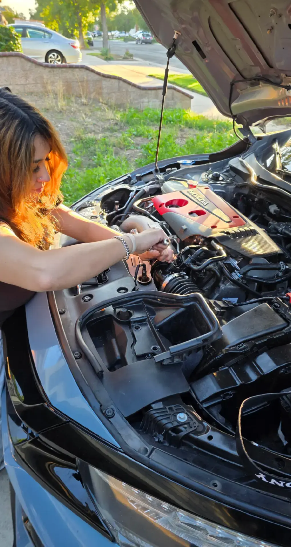 From marketplace find to full install New intake officially in, she's breathing better than ever! Another one checked off the list #perlasgarage  #typer  #FK8 #carmods  #cargirl 