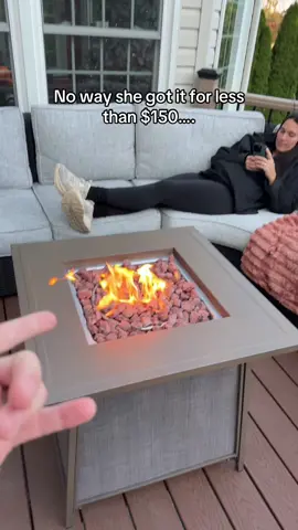 What a steal #falldealsforyou #backyardvibes #fireplace 