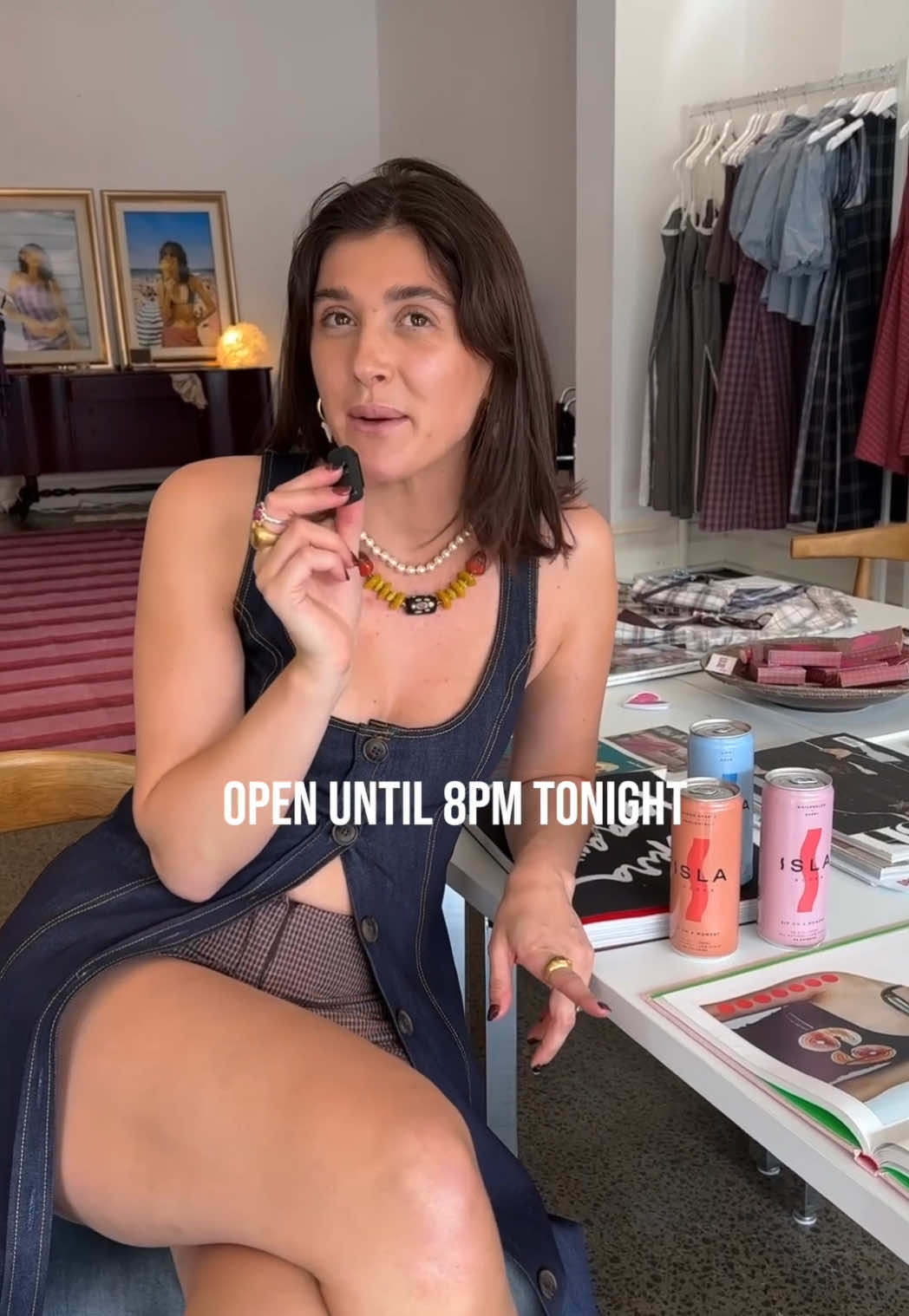 THURSDAY LATE NIGHT SHOPPING! Melbourne we are open until 8PM tonight and giving away drinks and prizes 🥂 #katharinalou #melbourne #popup #latenightshopping #drinks 