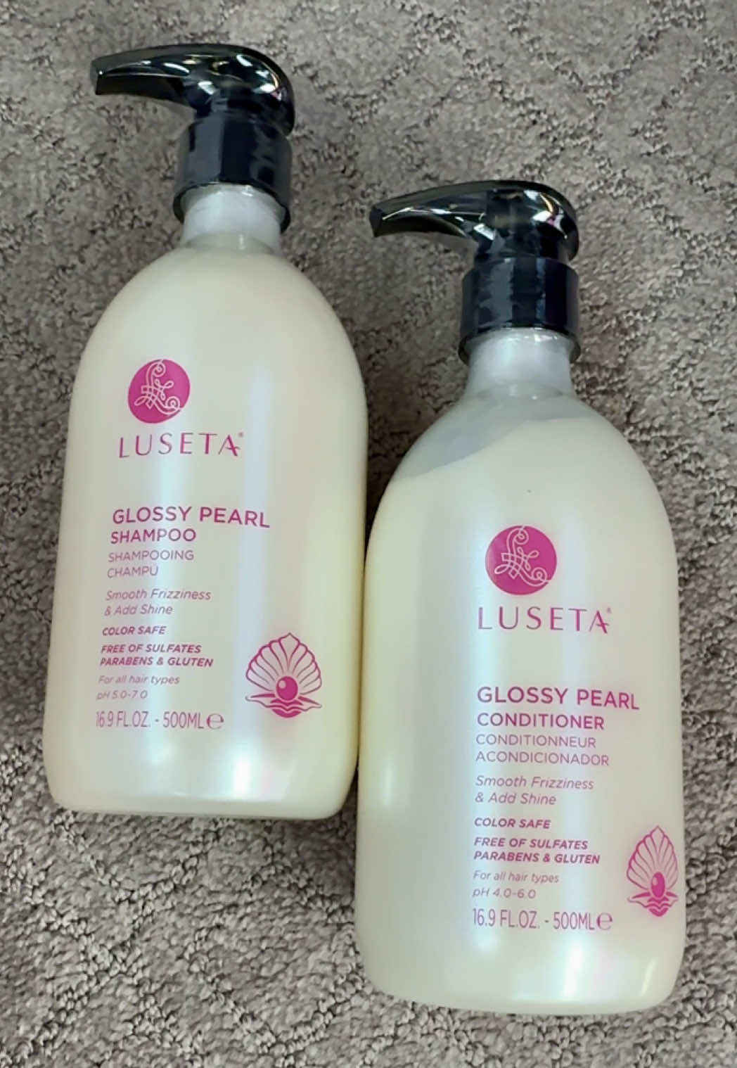 Hair wash day just got a major upgrade ✨ The @Luseta Beauty Glossy Pearl Shampoo and Conditioner left my hair soft, shiny, and smooth. I can’t stop touching it 😍  #complimentary #glossypearl #luseta #glossyhair #hairglow @influenster 