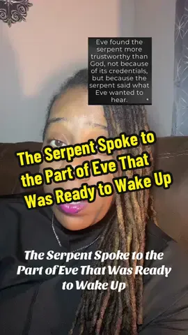 The serpent wasn’t evil…..it was the mirror. 🐍 It spoke to the part of Eve that was ready to awaken. #BreakingTheSpell #YayasWorld777 #consciousawakening 