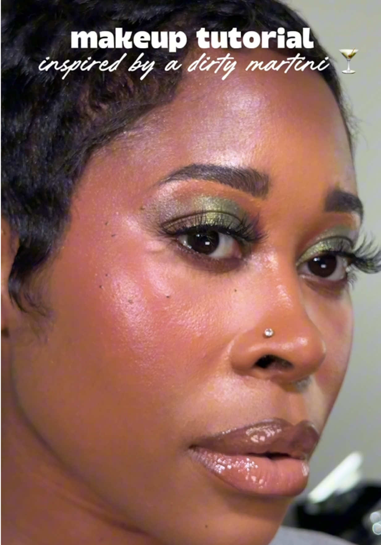 makeup inspired by a dirty martini 🍸 products used: @e.l.f. Cosmetics power grip primer  @Iconic London underglow blurring primer @DanessaMyricksBeauty blurring balm shade: 7 @Patrick Ta Beauty major skin to undation 20 golden  @Huda Beauty faux filter color corrector mango  @Juvia’s Place bronzer amber  @Too Faced  born this way concealer warm sand  @about-face beauty liquid blush Grand Prix Huda beauty liquid blush black cherry  @NARS Cosmetics radiant creamy concealer  @Laura Mercier  loose setting powder translucent honey @Maybelline New York fit me powder 230 @Sephora Collection  microsmooth powder Mahogany  @urban decay  24/7 glide on Pencil whiskey  @YSL Beauty lash clash mascara  @Morphe Cosmetics lip pencil trendsetter  @Fenty Beauty gloss bomb stix “sorta selfish” Sephora cream lip stain 32 @milkmakeup  odyssey lip gloss experience  #fallmakeup #blackwomenoftiktok #makeupinspo #makeuptutorial #easymakeup 