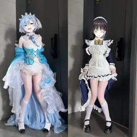 maid: rem x shiki natsume cre: 馋猫睡不着呀 #cos #xh #rem #shikinatsume #maid 