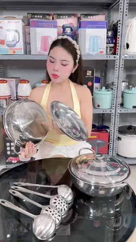 Nồi lẩu tặng kèm 2 muôi liền, 2 muôi thủng #noilau #noianlau #noiinox 