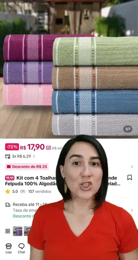 Kit com 4 Toalhas de Banho banhão  grande 100% algodão , felpuda. Esquenta Black Friday  #tiktokshopblackfridaybr #tiktokshop1111br #toalha  #jogodetoalhas #promotiktokshop 