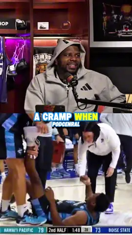 520 reacts to a player getting dragged off the court after catching a cramp😭 #jeffteague #520podcast 