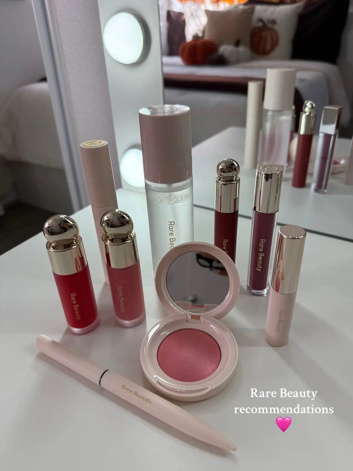 Sephora Sale’s recommendations? I got you. ✨ Here’s the ultimate @Rare Beauty starter kit: 🩷 1. Soft pinch liquid blush - Grateful  2. Soft pinch liquid blush - Happy  3. Perfect strokes universal volumizing  mascara - Black  4. Always an Optimist 4-in-1 mist  5. Soft pinch tinted lip oil - Delight  6. Stay Vulnerable glossy lip balm - Nearly Mauve 7. Brow Harmony flexible lifting gel  8. Perfect Strokes matte liquid liner -  Black  9. Soft pinch luminous powder blush -  Happy  #sephora #sephorasale #sephorasalerecommendations #rarebeauty #rarebeautymakeup @sephora 