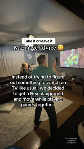 Trading in binge watching a tv show for moving our bodies and playing games together.. #marriageadvice #nexplayground #tiktokshopblackfriday #homestylefinds #christmasgiftideas 