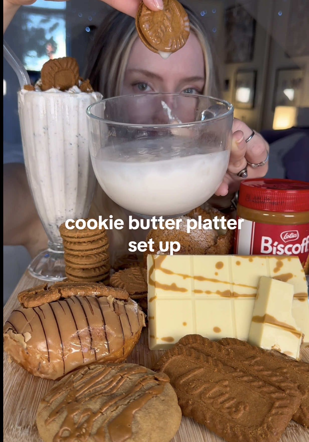 let’s set up a cookie butter @Biscoff platter 🍪🤎 #mukbang #cookiebutter #dessert 