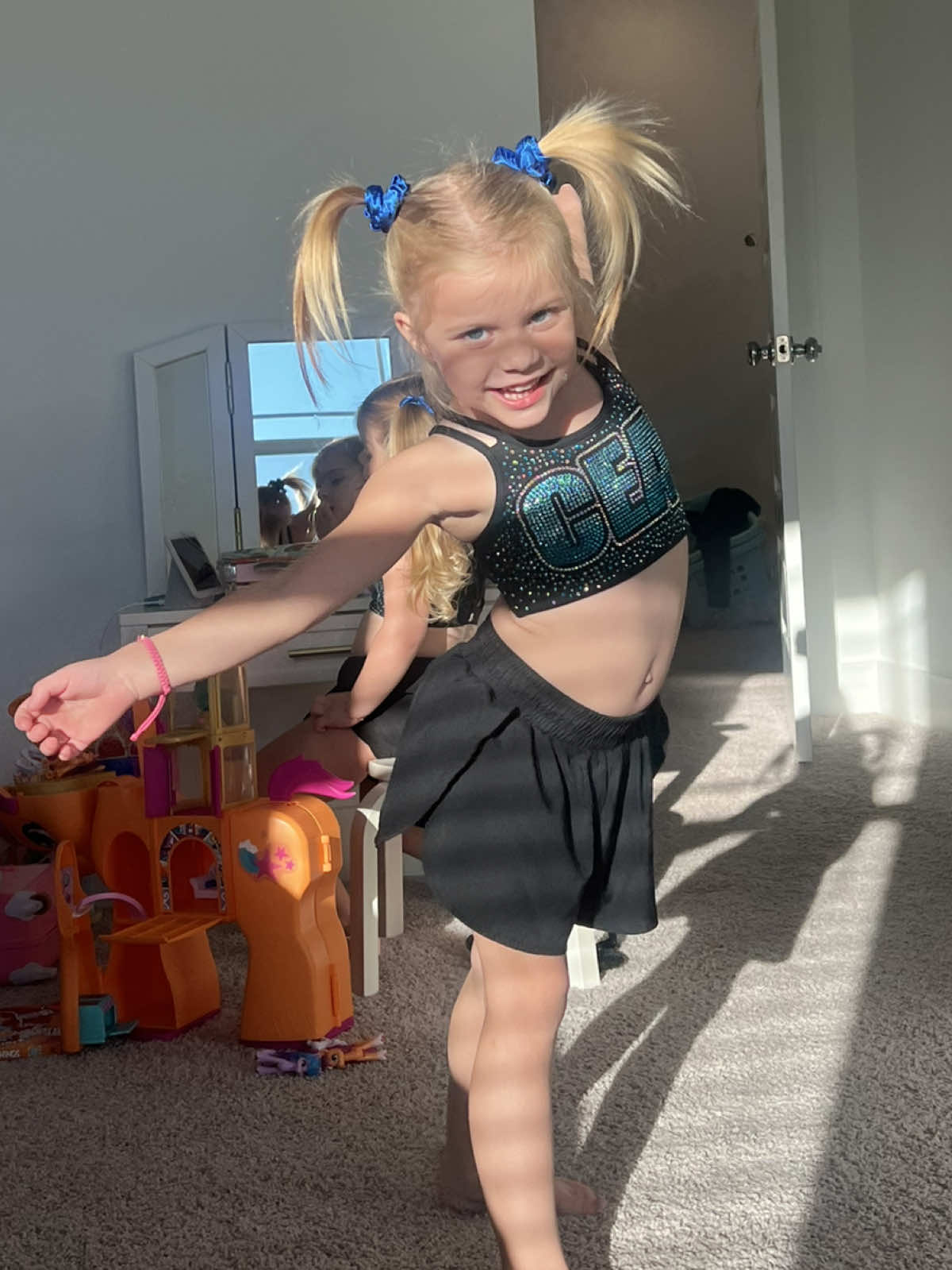 Get ready for cheer with us 🤍 #fyp #grwm #cheerextreme #twins #cheer 