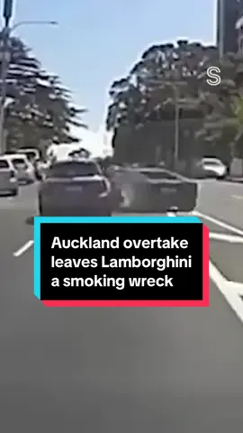 A video has emerged showing the urban overtake manoeuvre that led to a crash, and a Lamborghini in flames.⁠ ⁠ The incident occurred on Saturday about 2pm on Remuera Road, Auckland.⁠ ⁠ Dashcam footage from a nearby car shows the black luxury car speeding up and attempting to overtake another vehicle.⁠ ⁠ It clips the car while trying to pass it, causing it to skid and swerve, before crashing into a parked vehicle.⁠ ⁠ A local man, who was driving right behind, captured the incident on his dash cam camera.⁠ ⁠ “He swerved and tried to overtake a Mini Cooper in front of us,” he said.⁠ ⁠ “He hit that car and then his car spun and smashed into a parked car parked in Cotter Ave,” he said.⁠ #nz #nzstuff #auckland #dashcam 