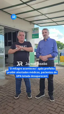 🚨✍️ Menos de 24h após declarar “guerra” aos “falsos atestados médicos”, prefeito catarinense mostra UPA vazia. “Em nome de Jesus, foram todos curados”, ironizou João Rodrigues, prefeito de Chapecó (SC).  Segundo o prefeito, a nova medida cria o “atestado consciente”, que só será emitido em casos de internação ou doença comprovada. “Queremos evitar que pessoas que não estão doentes ocupem o espaço de quem realmente precisa”, afirmou. Fonte: @jornalrazao     