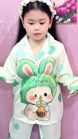 Đồ bộ pijama dài tay lụa latin cho bé gái #dobe #thoitrangtreem #dobegai #xuhuongtiktok #nhacuauyen 