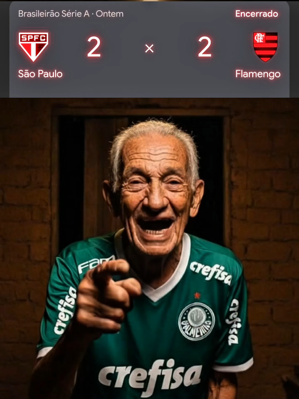 São Paulo vs Flamengo São paulo 2 X 2 Flamengo Reação da torcida. #palmeiras  #verdao  #alviverde  #brasileirao  #palmeirasoficial 